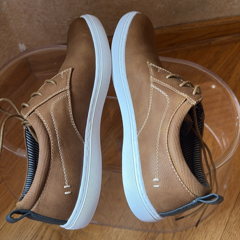 STEVE MADDEN Instax Sneaker Men's Tan Low-Top Laced Faux Leather SZ: 8 Like NEW - Picture 6 of 14